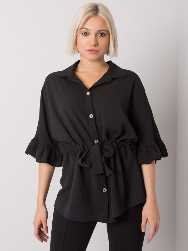 Black blouse with binding Marcia RUE PARIS