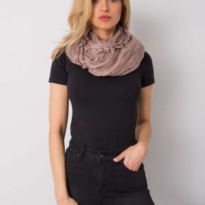 Brown scarf with fringes