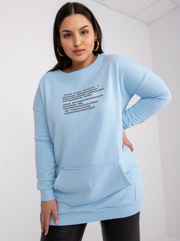 Light Blue Long Sweatshirt Plus Size Desiree