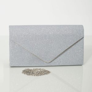 Silver glitter evening bag