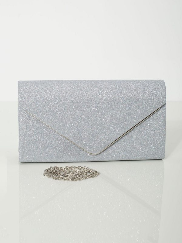 Silver glitter evening bag