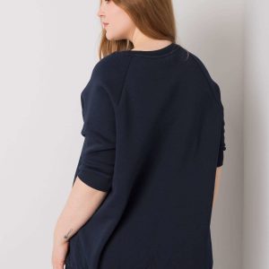 Navy blue plus size sweatshirt without hood Vincente