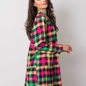 Jendayi Yellow and Green Plaid Dress