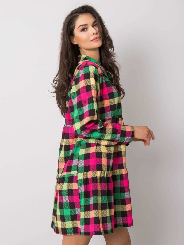 Jendayi Yellow and Green Plaid Dress