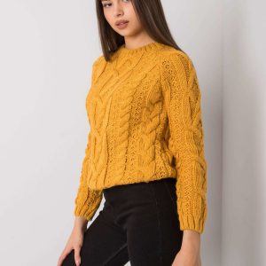 Mustard sweater with braids Milford RUE PARIS