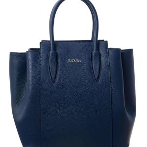 Dark blue leather bag BADURA