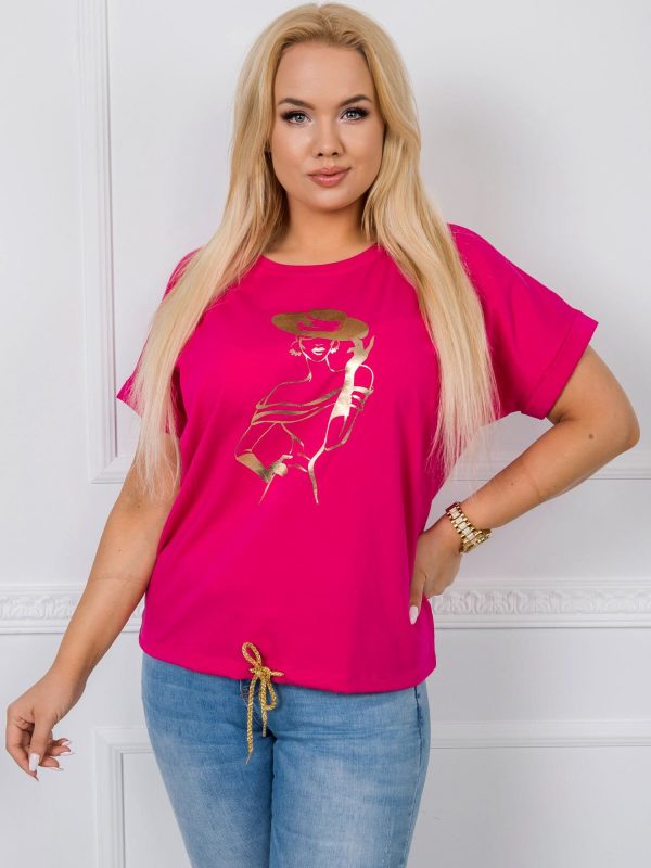 Brigitte plus size fuchsia blouse