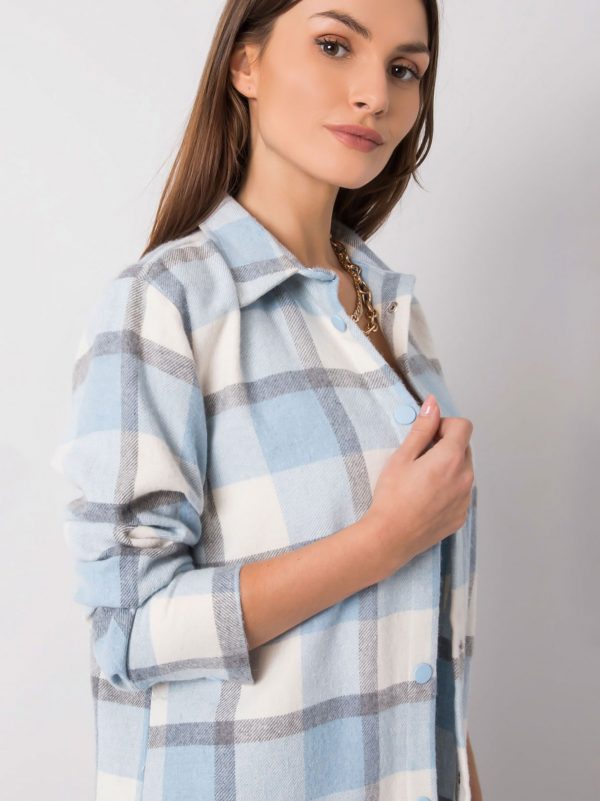 Kylie RUE PARIS Light Blue Flannel Shirt