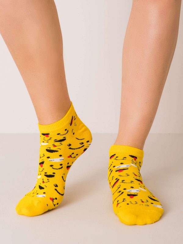 Yellow Pattern Ladies Socks