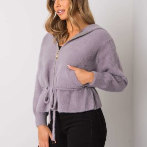 Grey Alpaca Jacket with Hooded Keilani