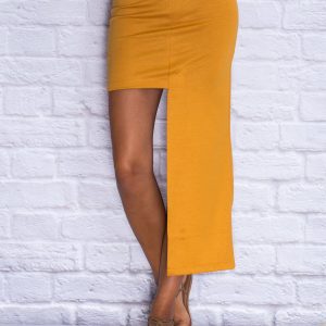 Camel asymmetrical skirt