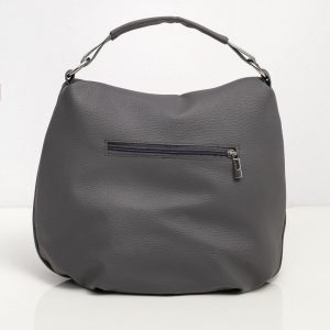 Dark grey eco-leather handbag