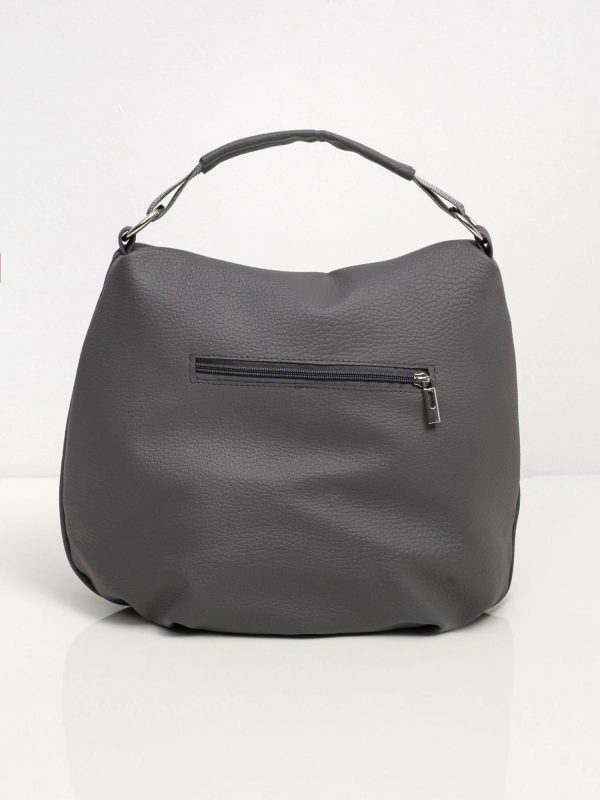 Dark grey eco-leather handbag