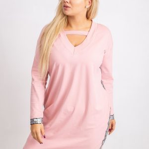 Pale pink plus size dress Mode