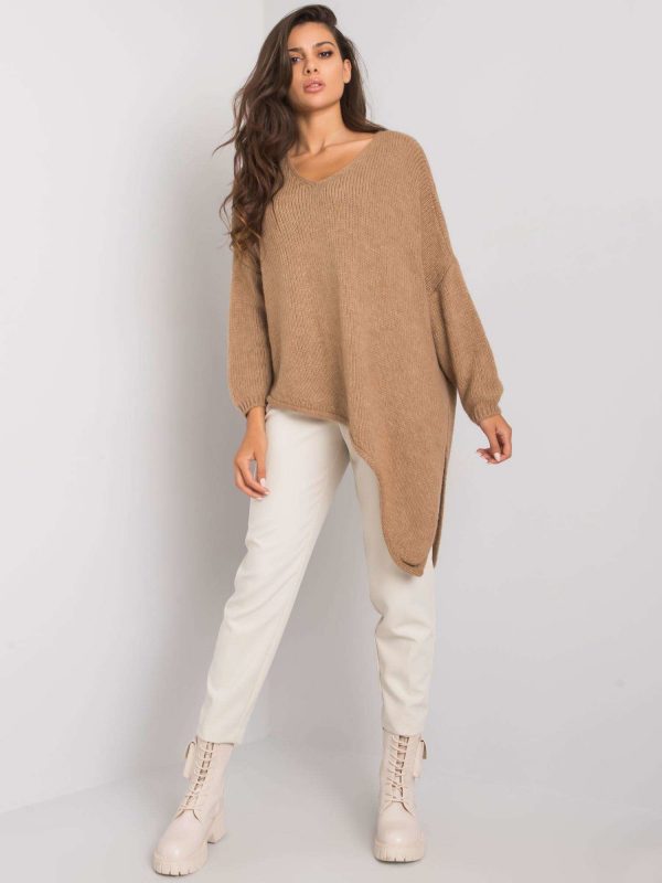 Camel asymmetrical sweater Idra OCH BELLA