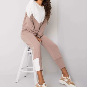 Ecru beige set with sweatshirt and trousers Abinelli RUE PARIS