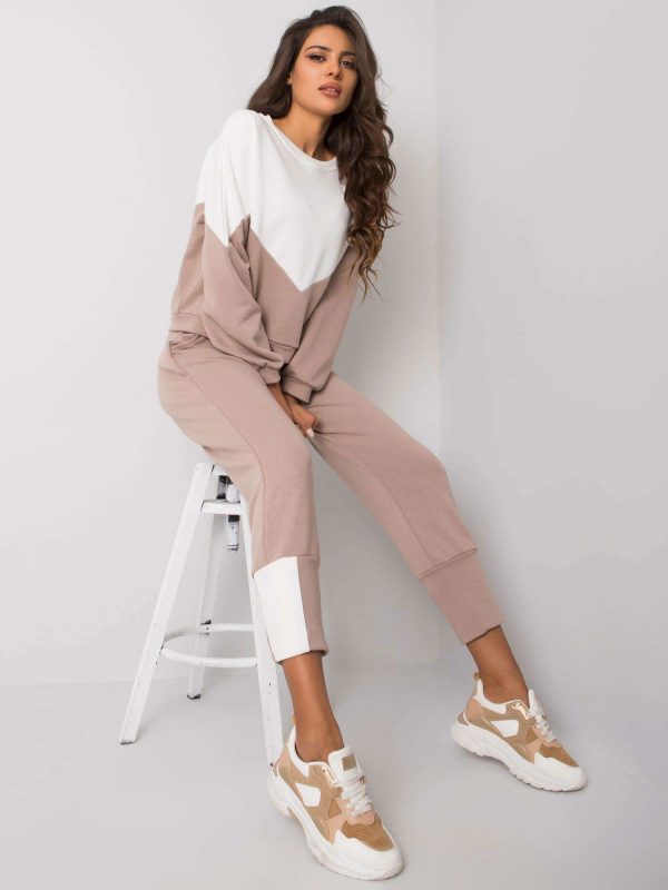 Ecru beige set with sweatshirt and trousers Abinelli RUE PARIS