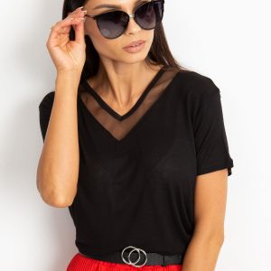 RUE PARIS Black Blouse Delice