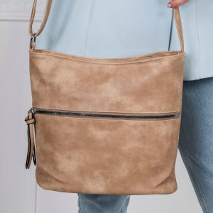 Dark beige bag with zipper