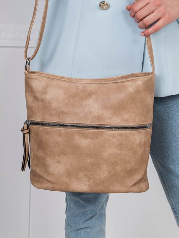 Dark beige bag with zipper