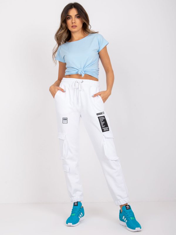 Gina White Cargo Sweatpants