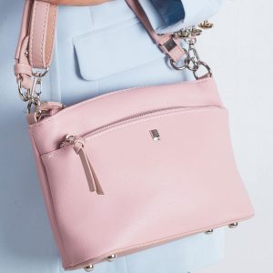 Pink handbag with handle