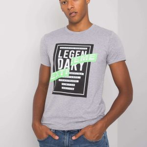 Grey men's T-shirt with Merrick print