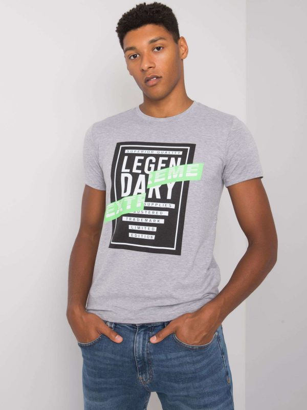 Grey men's T-shirt with Merrick print