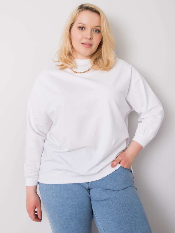 White Harmony Hoodless Plus Size Sweatshirt