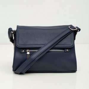 Navy blue eco-leather women's handbag