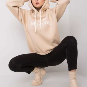 Beige padded oversize hoodie Alice