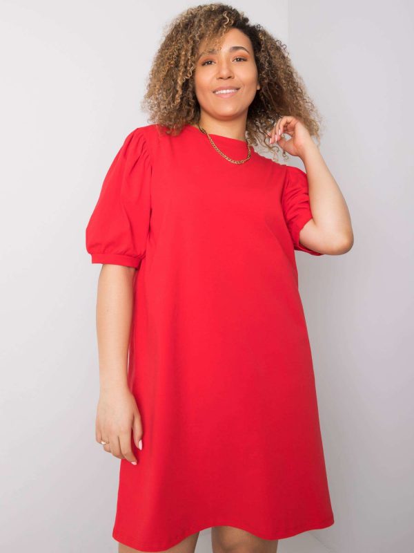 Jasmine Red Plus Size Cotton Dress