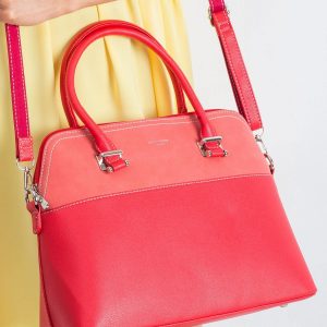 Red eco leather city bag