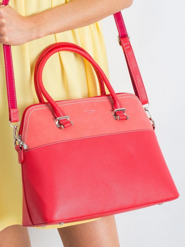 Red eco leather city bag