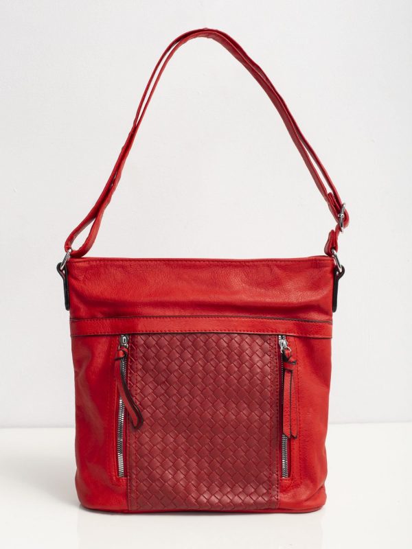 Red bag with braid motif