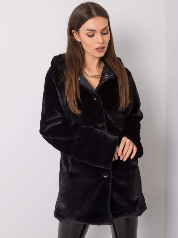 Black fur coat Emilia RUE PARIS