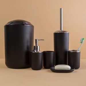 Black Bathroom Accessories Set