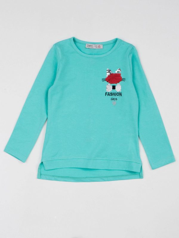 Peppermint children's tunic with applique