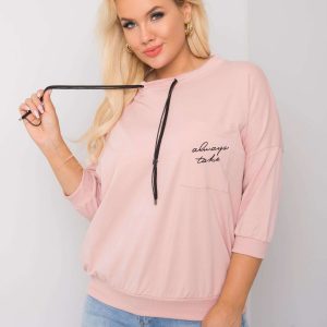 Dirty pink cotton sweatshirt plus size Shelly