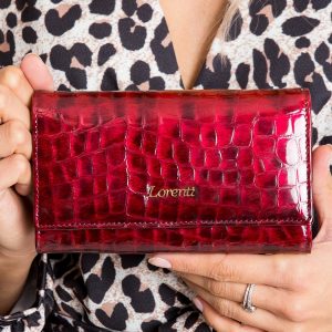 Red wallet with animal motif