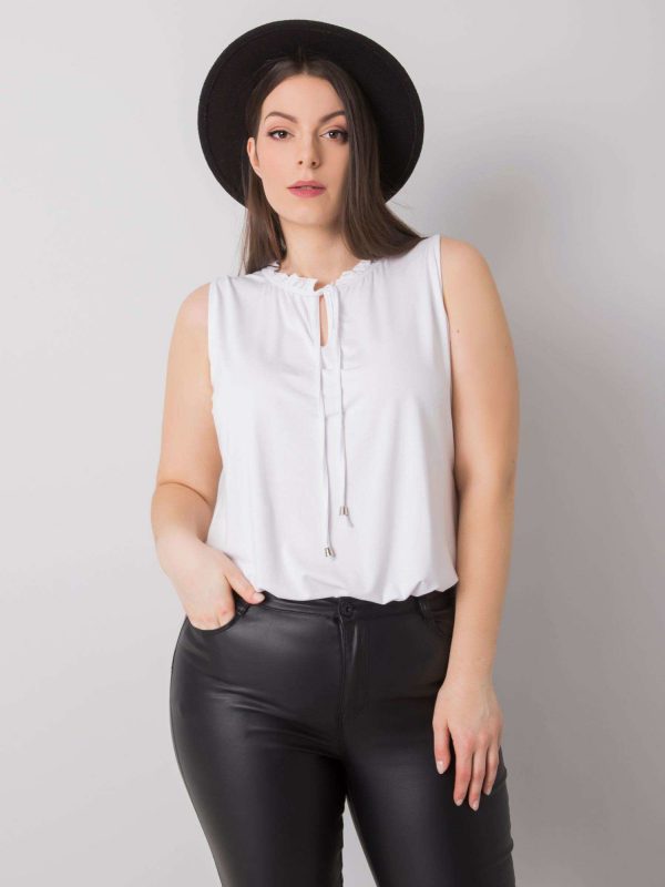 White plus size blouse with viscose Nuka