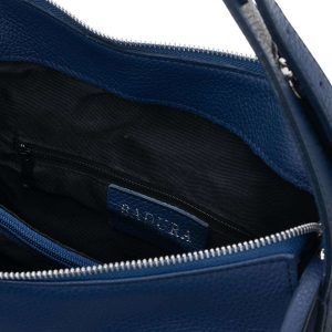 Dark blue leather shoulder bag BADURA