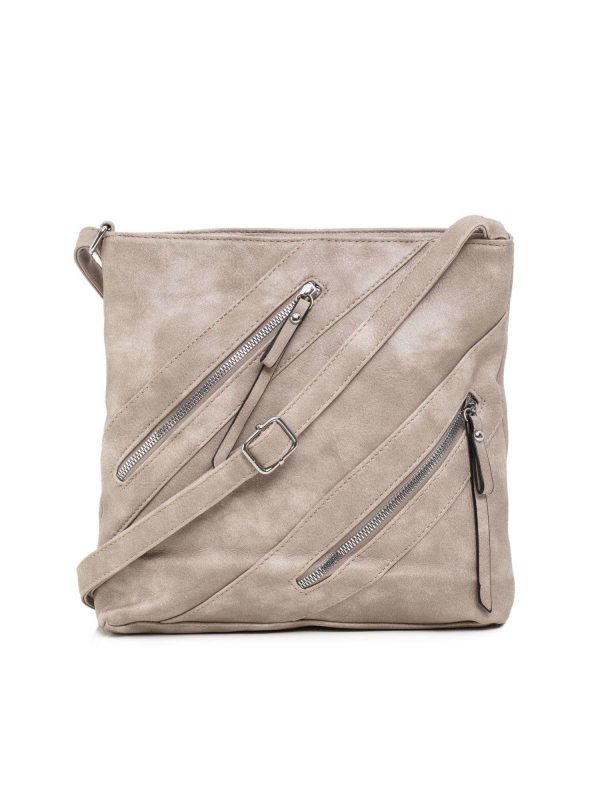 Grey eco leather handbag