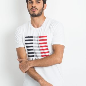 TOMMY LIFE White T-shirt for men with print