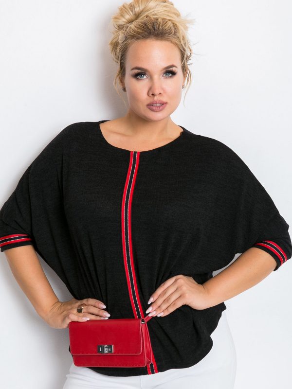 RUE PARIS Black Plus Size Sweater Baddie