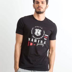 Men's cotton t-shirt with print black