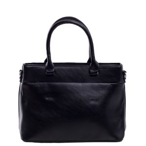 Black city bag with detachable strap