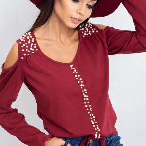 Burgundy Shelby blouse