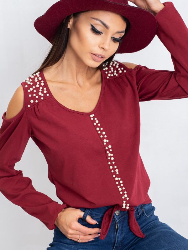 Burgundy Shelby blouse