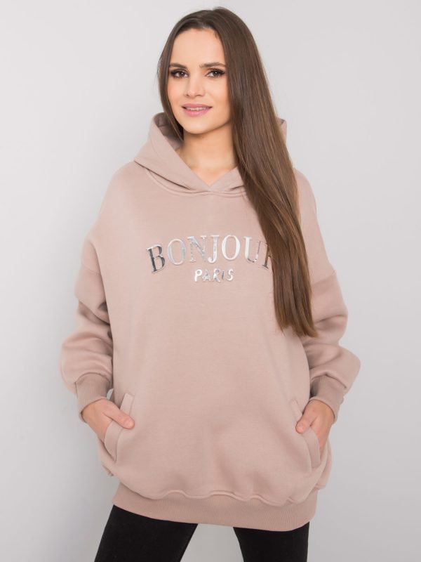 Dark beige sweatshirt with pits Lille RUE PARIS